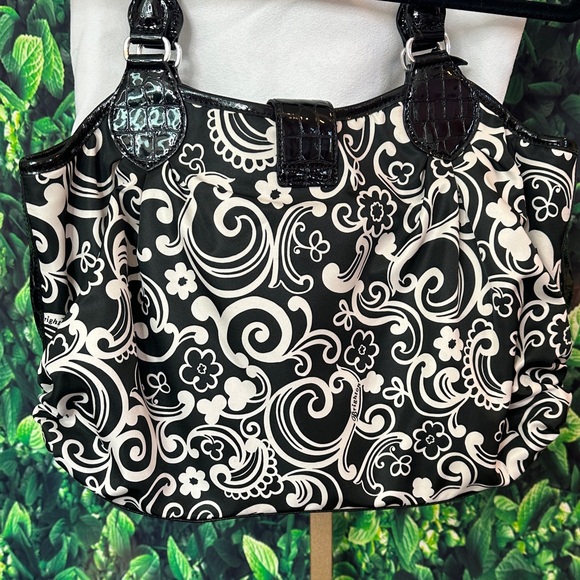 Brighton Black and White Swirl Shoulder Bag with DustBag, Brand New! - Picture 2 of 12
